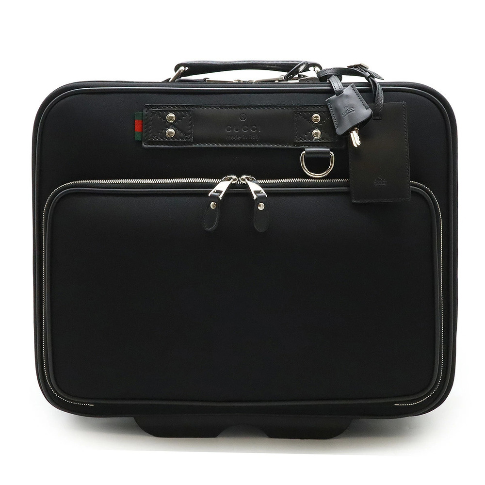 Gucci Sherry Techno Canvas Carry Bag Boston Travel Black